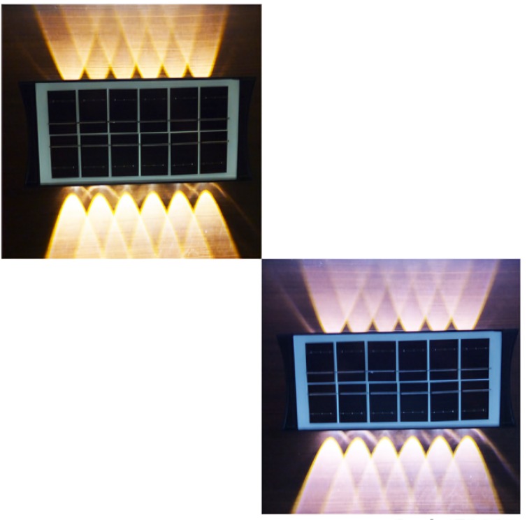 APLIQUE SOLAR 12 LED DUO COLOR CBK-12 MURO - 1