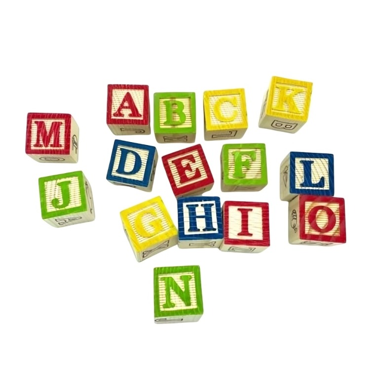 CUBO DE MADERA 27 PIEZAS JUGUETE DIDACTICO LETRAS Y NUMERO - 3