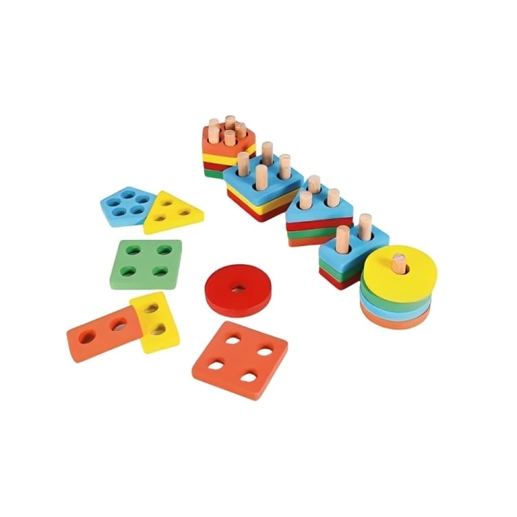 JUEGO ENCAJE Y DIFICULTAD MADERA DIDÁCTICO BLOQUES MADERA 5 - 1