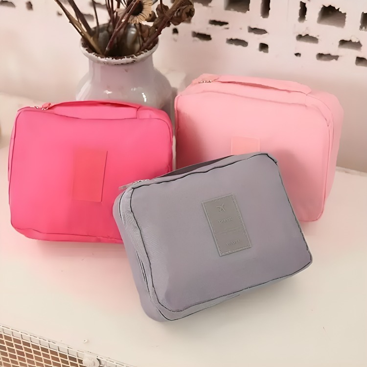 NECESER ORGANIZADOR COSMETIQUERO BOLSA VIAJE TRAVEL ROSA - 3
