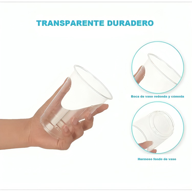 VASO PLÁSTICO TRANSPARENTE 500ML X 50 UNIDADES - 3