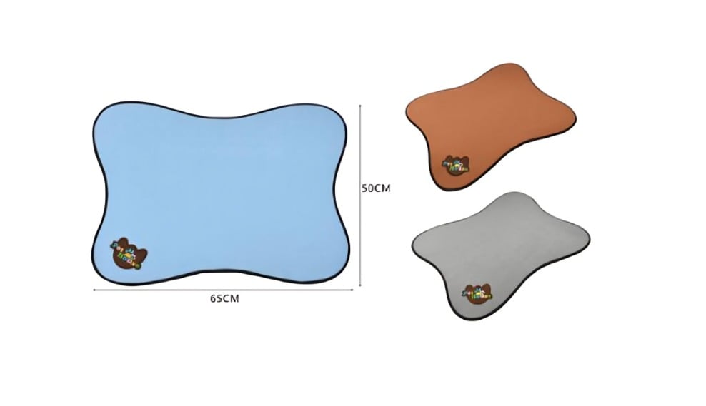 ALFOMBRA PARA MASCOTAS NARANJA, GRIS Y CELESTE 60X45 CM - 2