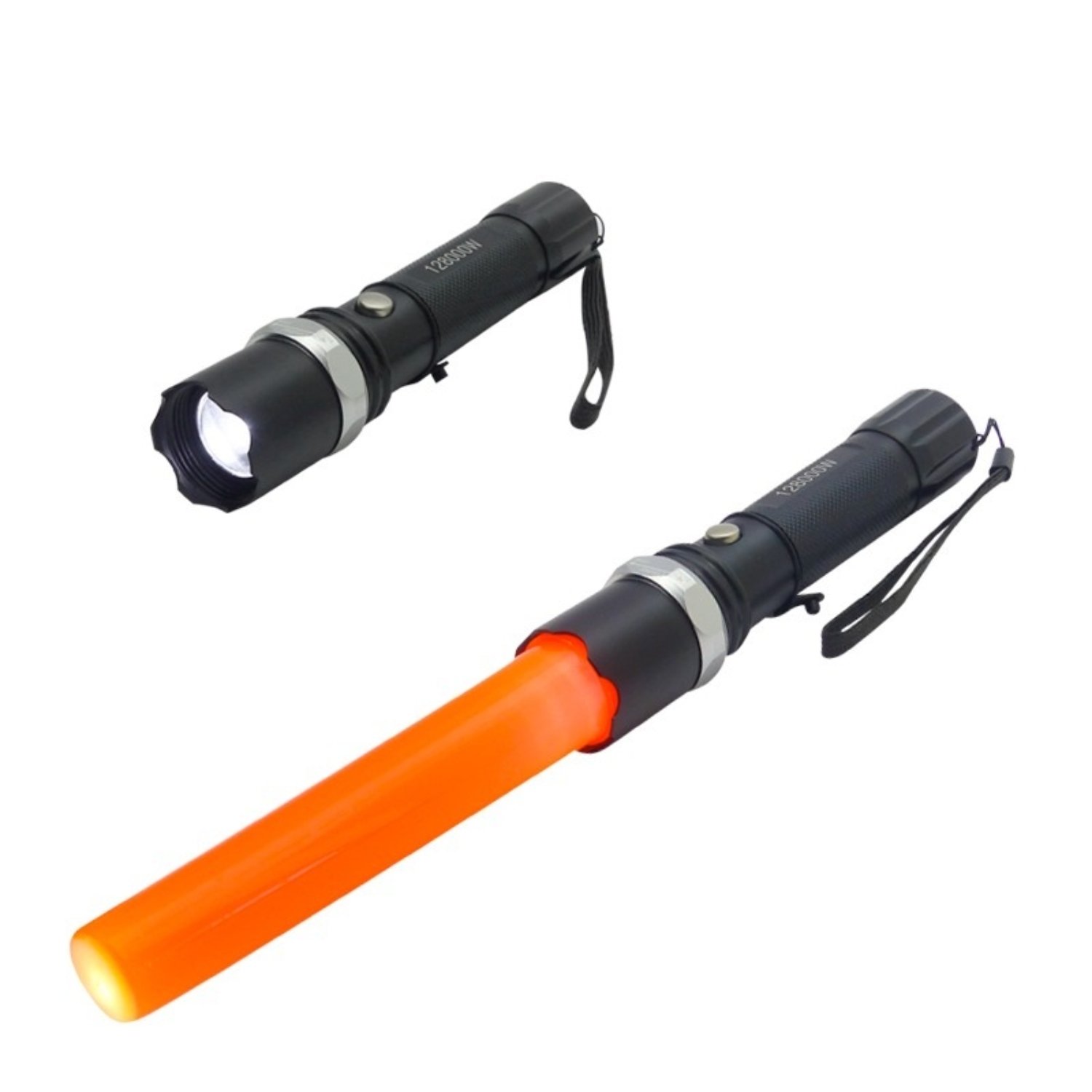 LINTERNA LED TACTICA CAJA PVC VERDE CON ZOOM Y CARGADOR 12V Y PILAS - 3