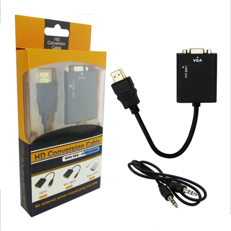 CONVERTIDOR DE HDMI A VGA CON AUDIO INCLUYE EL CABLE 1X1 EN CAJA PVC - 2