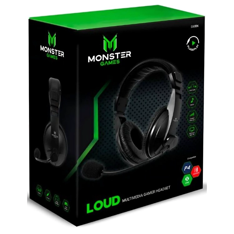 AUDIFONO GAMER MONSTER  NEGRO - 1
