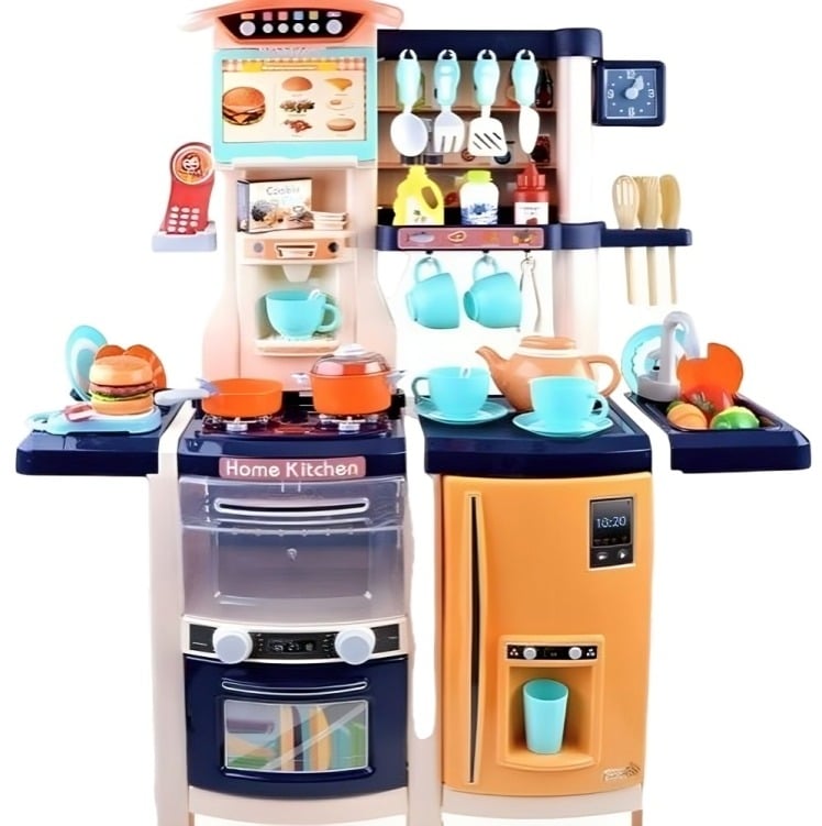 COCINA 100 CM AZUL CON 65 PIESAS - 1