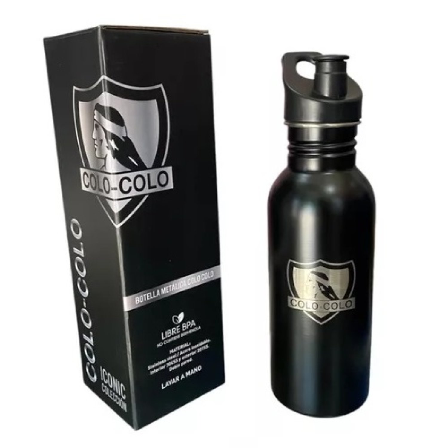 BOTELLA METALICA COLO COLO 600ML KEEP COLOR NEGRO - 4