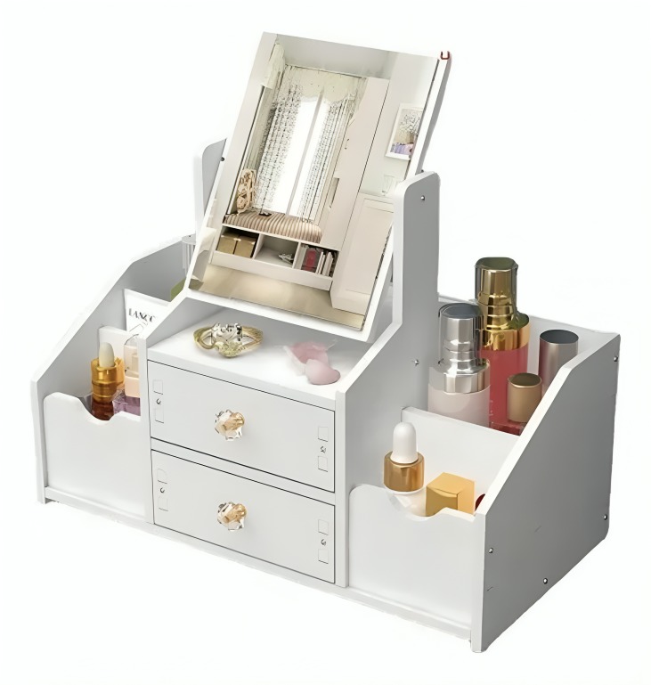 ORGANIZADOR DE MAQUILLAJE COSMETIQUERO MULTIUSO CON ESPEJO - 2