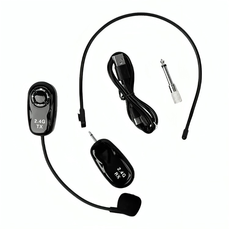 MICRÓFONO INALÁMBRICO DE CINTILLO CON RECEPTOR 2.4G - 2