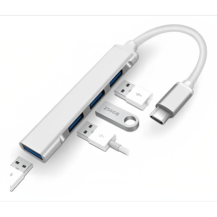 ADAPTADOR USB HUB TIPO C 4 X USB 3.0 4 EN 1 - 2