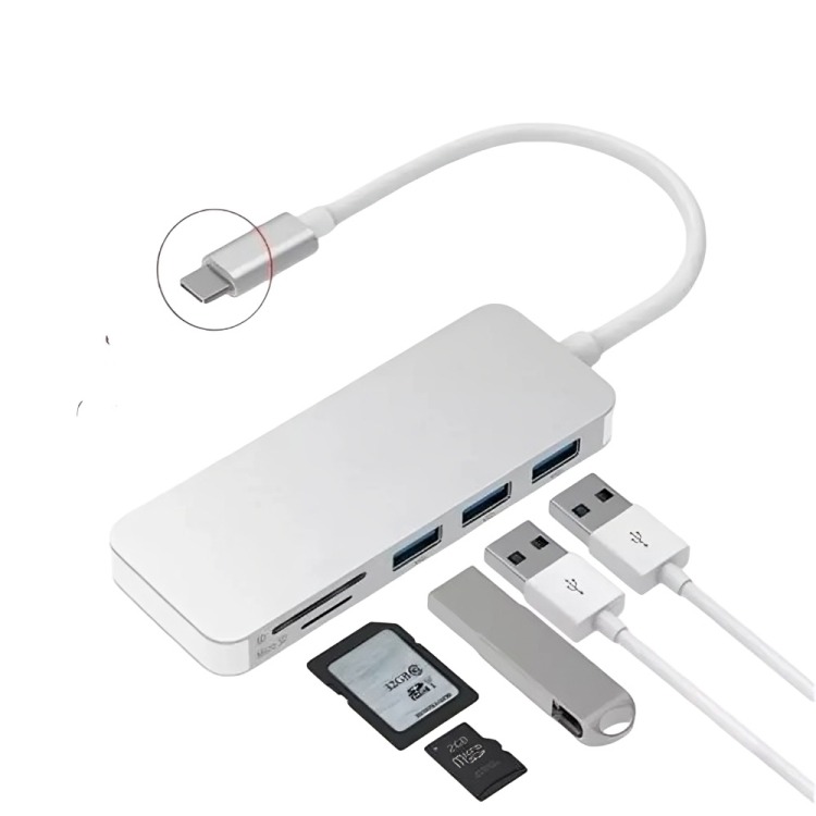 ADAPTADOR TYPE C TIPO C 3 X USB 3.0, TF, MICRO SD 5EN1 - 2