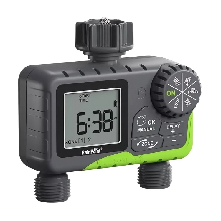 PROGRAMADOR RIEGO AUTOMATICO CONTROLADOR DIGITAL 2 ZONAS - 1
