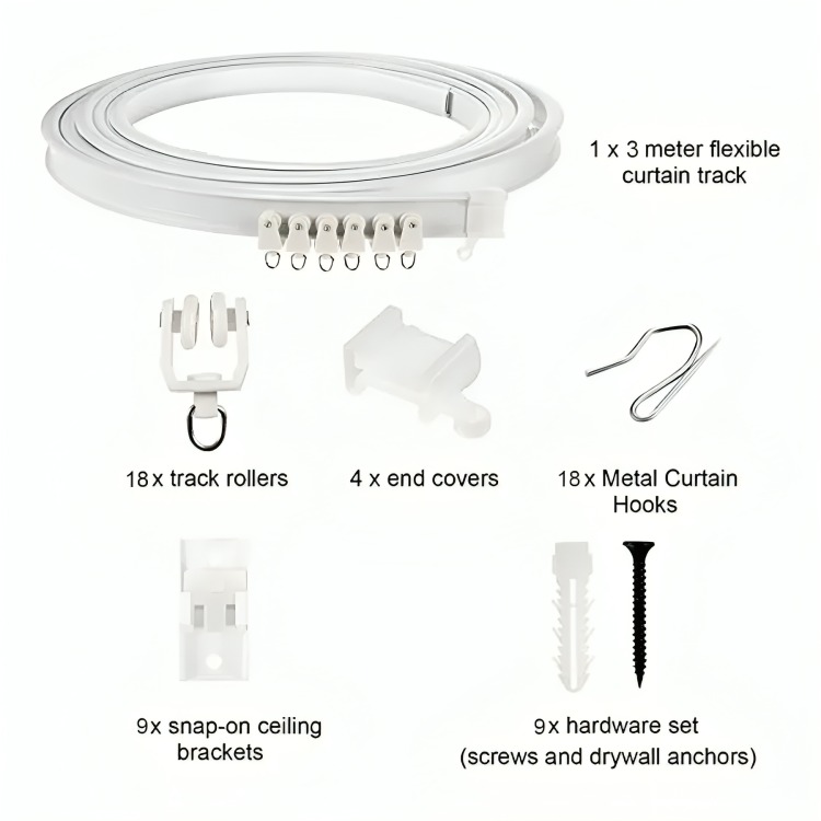 RIEL PARA CORTINA DE TECHO RIEL DE TECHO SOPORTE 5MTS - 4