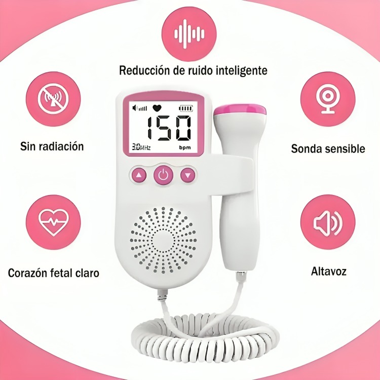 MONITOR FRECUENCIA CARDIACA LATIDOS FETALES BEBÉ MÁS GEL - 2