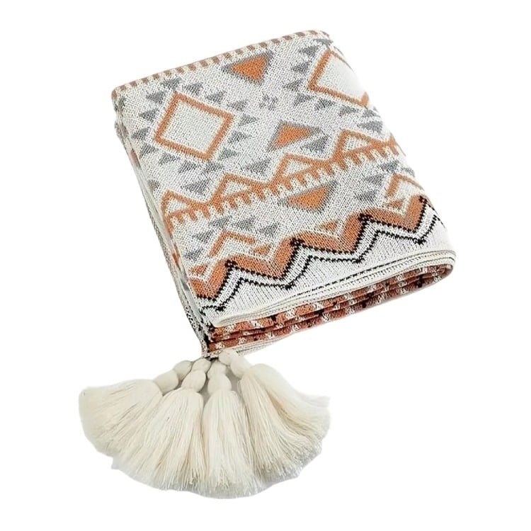 MANTA DECORATIVA TEJIDA PARA SILLON PIECERA CAMA BOHEMIA - 1