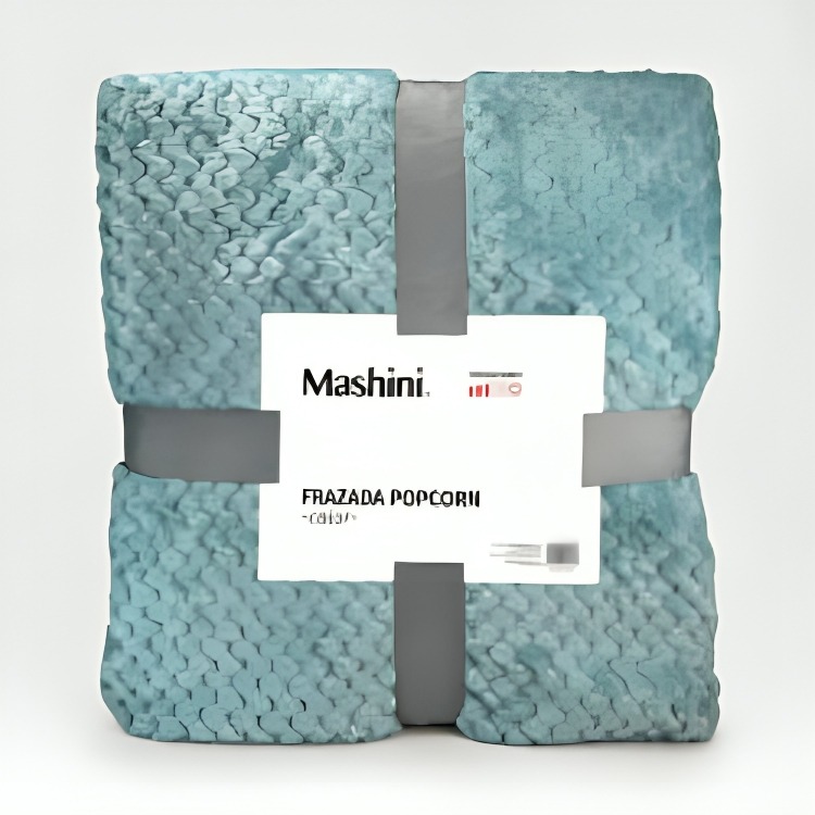 FRAZADA POPCORN 1.5 PLAZAS / CELESTE – MASHINI - 2