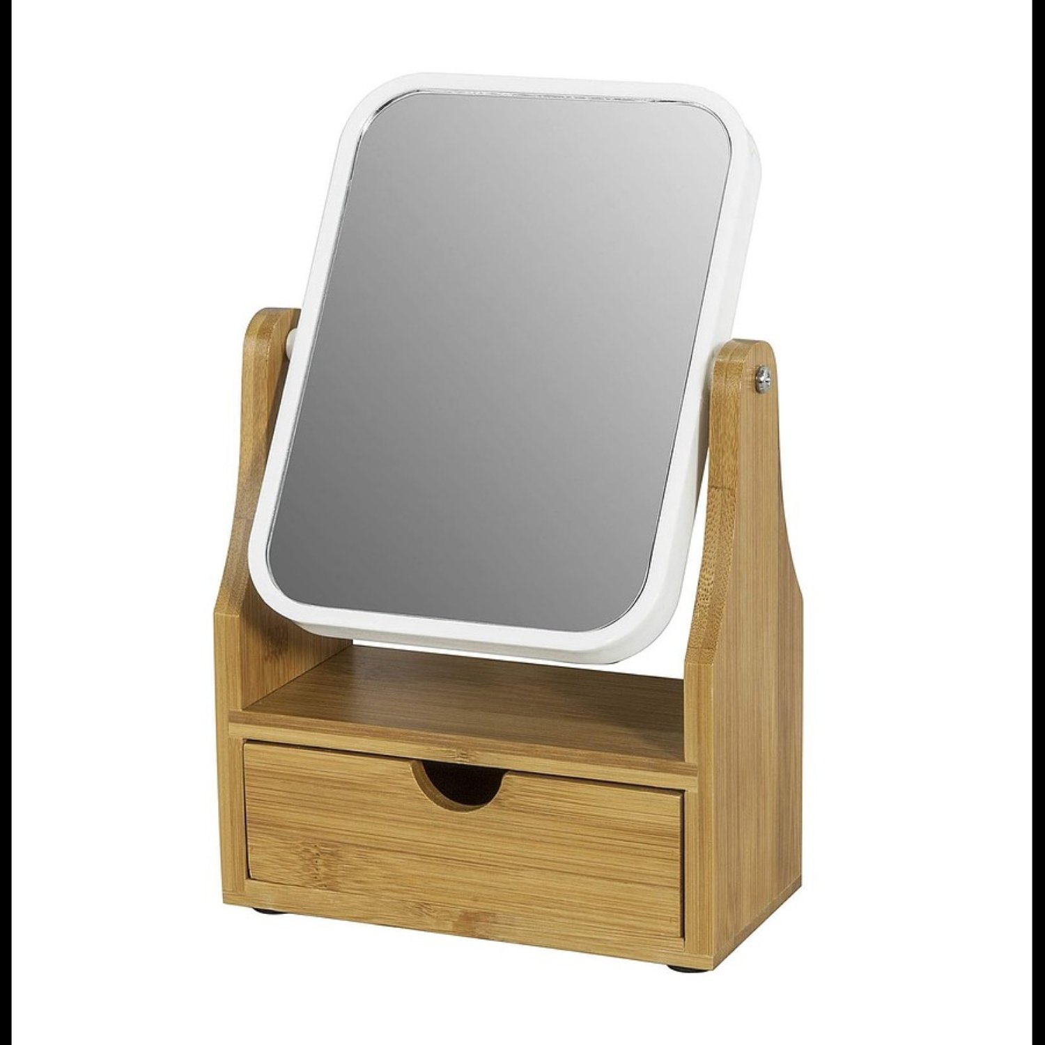 ESPEJO DE MAQUILLAJE ROTACION 360 ESPEJO DE MESA CON CAJON - 4