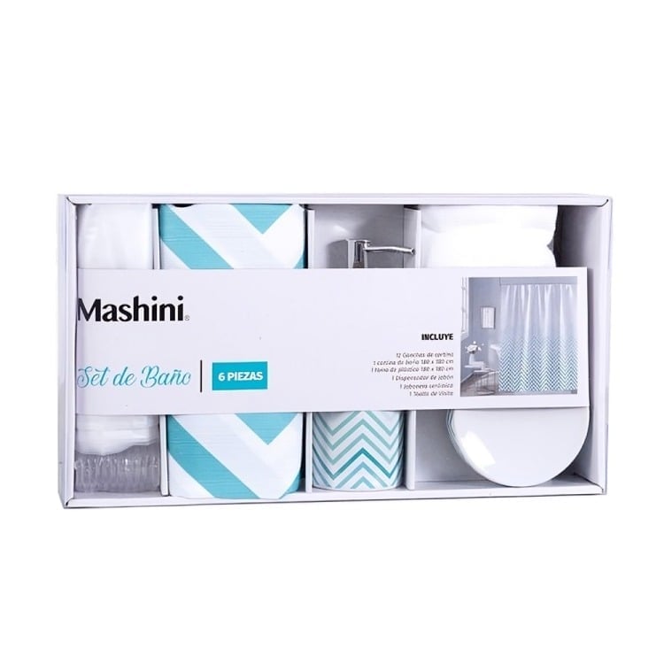 SET DE BAÑO EN CAJA 6 PIEZAS / HUASCO – MASHINI - 2