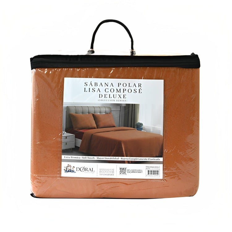 SÁBANAS DE POLAR COMPOSÉ KING / BICOLOR TERRACOTA – DORAL - 2