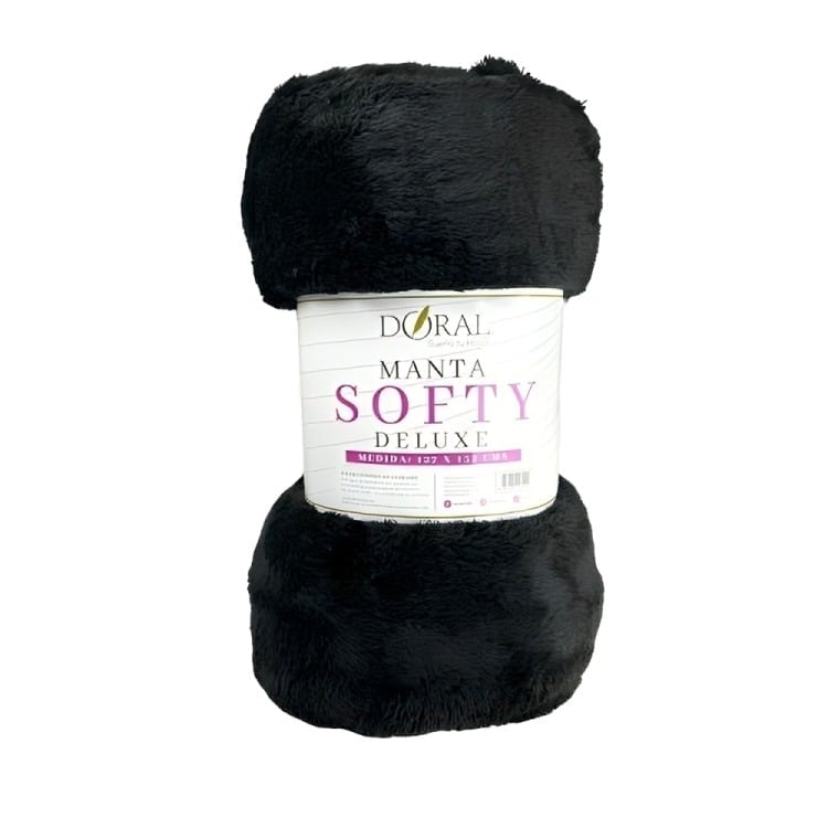 MANTA SOFTY LISA / EN COLOR NEGRO – DORAL 127×152 CM. - 2