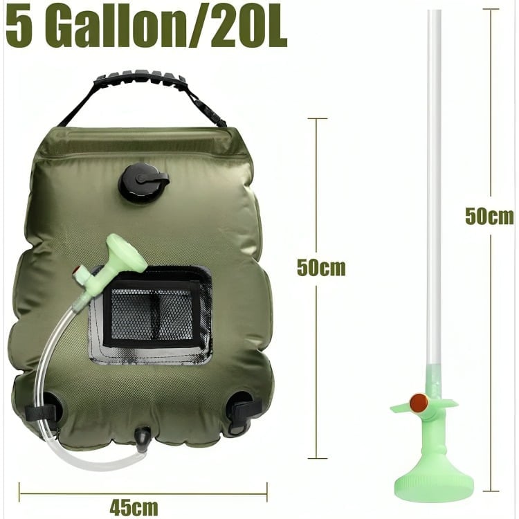 BOLSA DUCHA SOLAR PORTÁTIL CAMPING PLAYA AIRE LIBRE 20 LTRS - 1
