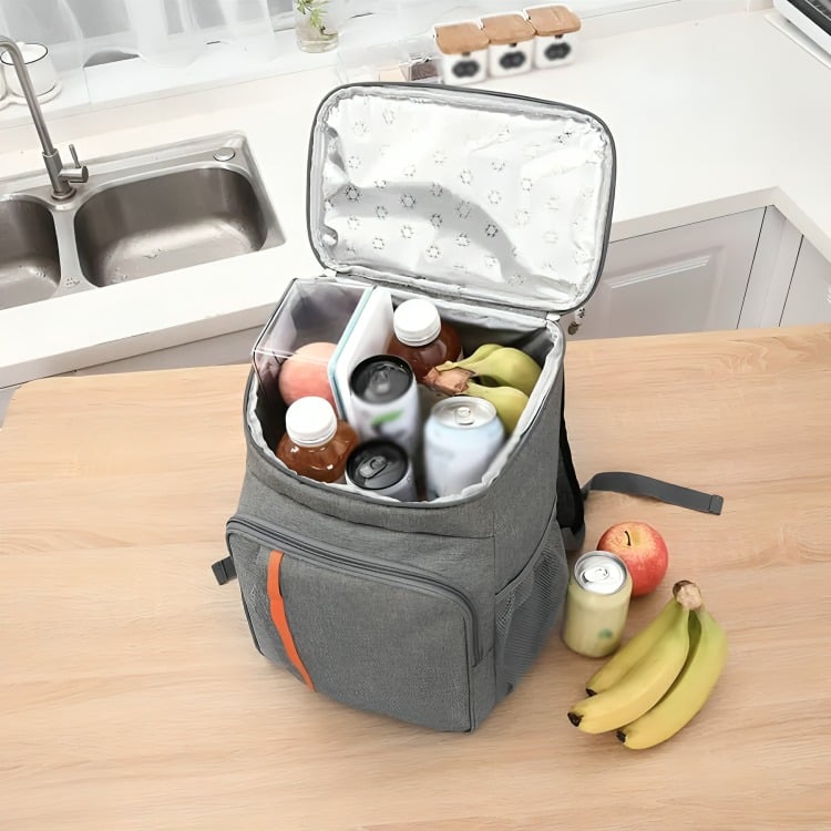MOCHILA TÉRMICA BOLSA GRANDE PARA ALMUERZO DE 18 LITROS EN COLOR NEGRO - 4
