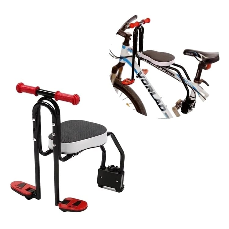 SILLA SOPORTE ASIENTO DELANTERO NIÑOS PORTA BEBE BICICLETA - 1