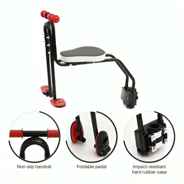 SILLA SOPORTE ASIENTO DELANTERO NIÑOS PORTA BEBE BICICLETA - 2