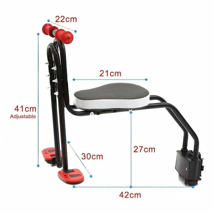 SILLA SOPORTE ASIENTO DELANTERO NIÑOS PORTA BEBE BICICLETA - 4
