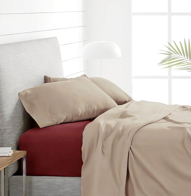 SÁBANAS POLAR LISA COMPOSÉ 2 PLAZAS / BEIGE-BURDEO– DORAL - 2