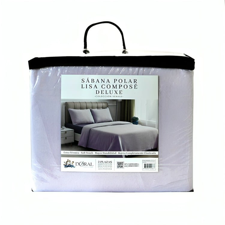 SÁBANAS POLAR LISA COMPOSÉ 2 PLAZAS / BICOLOR MORADO – DORAL - 3