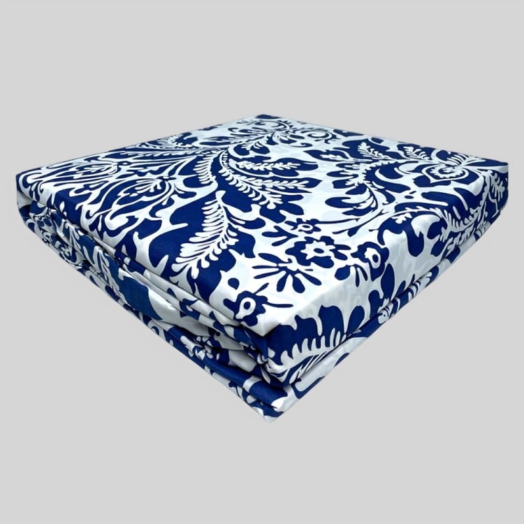 SÁBANAS MICRO PIEL DURAZNO 1.5 PLAZAS FLORAL AZUL - 3