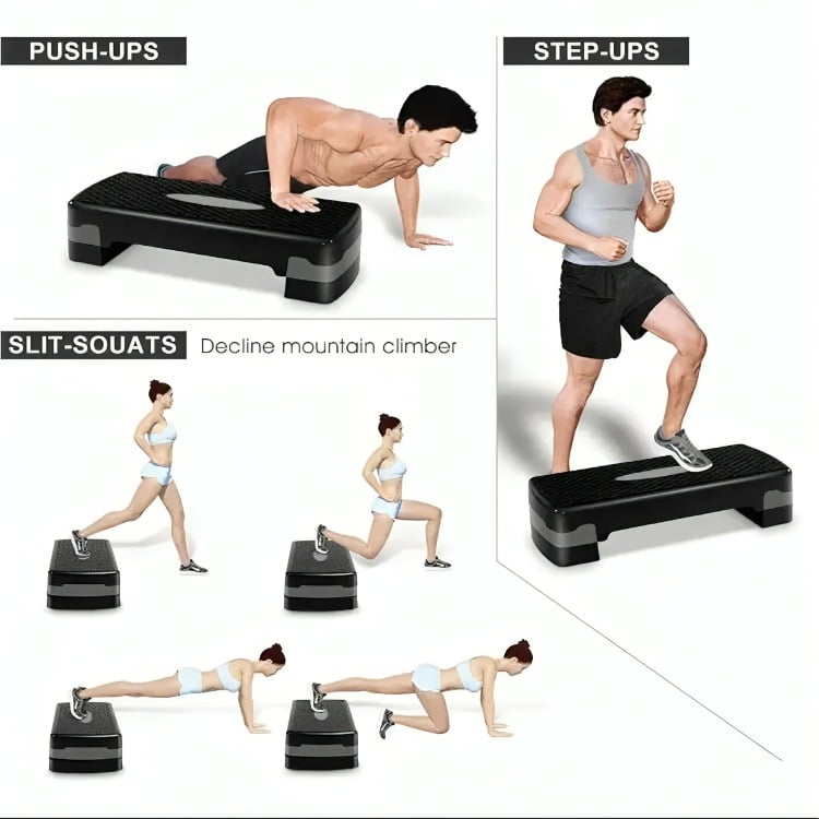 STEP AEROBICO 2 NIVELES ANTIDESLIZANTE PILATES FITNESS - 3