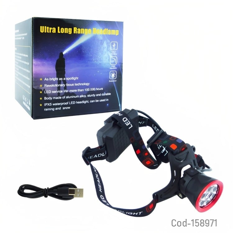 LINTERNA MINERO 6 Y 1 LED CON 3 PILAS RECARGABLE - 1