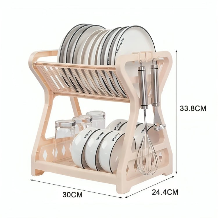 SECADOR ESCURRIDOR DE PLATOS 2 NIVELES PLASTICO ESCURRIDOR - 2