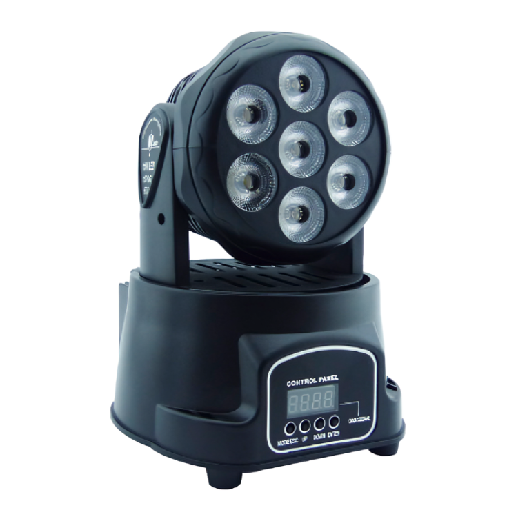 MOVING HEAD MINI 7 LED RGB LCD DMX - 1