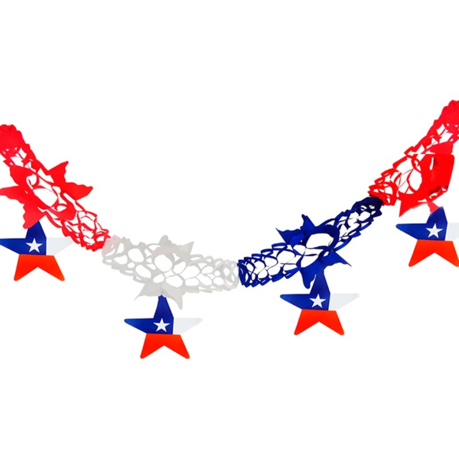 PACK X 4 GUIRNALDA CUADRADA GRANDE CON ESTRELLAS 2 METROS – BIG PARTY - 1