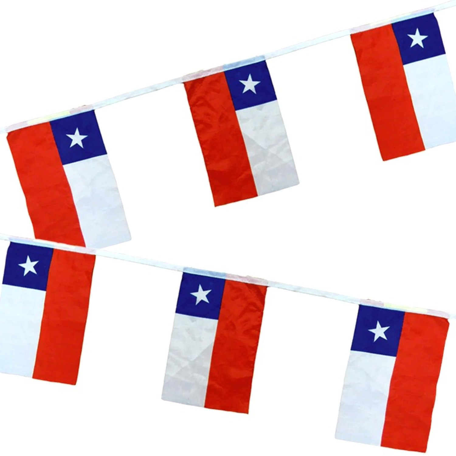 PACK X 4 GUIRNALDA BANDERA CHILENA DE GE NERO 9 UNID. EN 3 METROS – BIG PARTY - 1