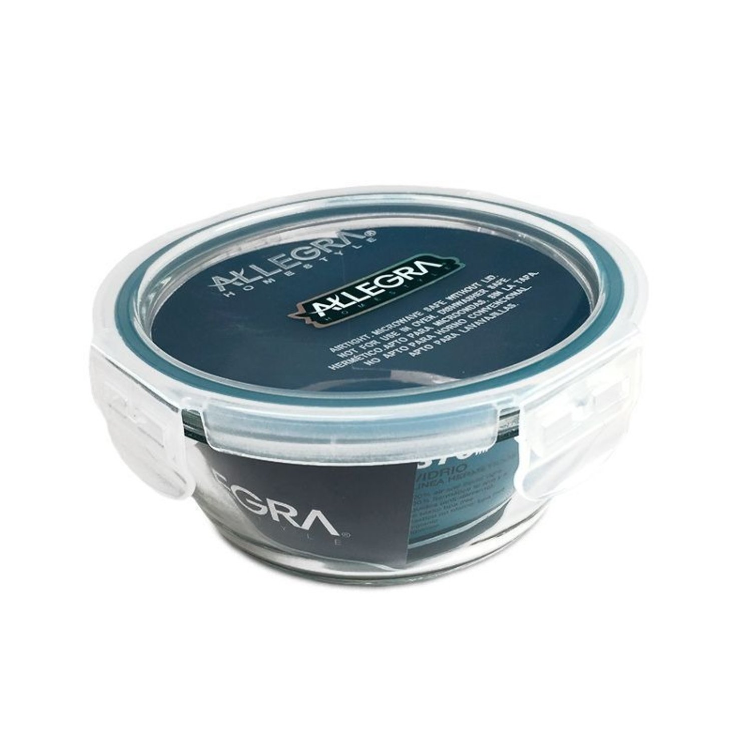 PACK X 4 CONTENEDOR HERME TICO DE VIDRIO REDONDO 3,70 LITROS – ALLEGRA - 3