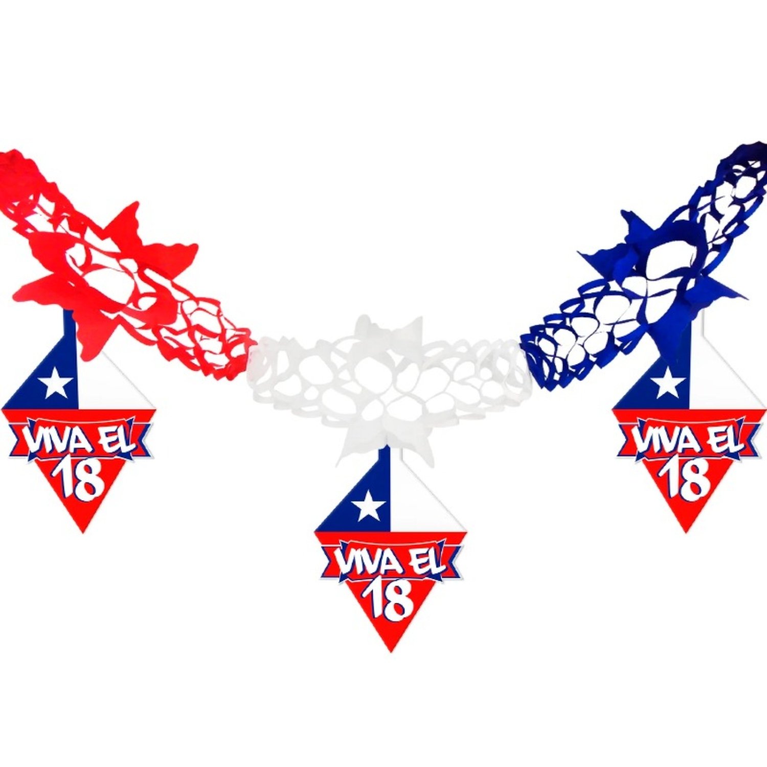PACK X 4 GUIRNALDA DICIOCHERA + BANDERA  2 METROS – BIG PARTY - 1