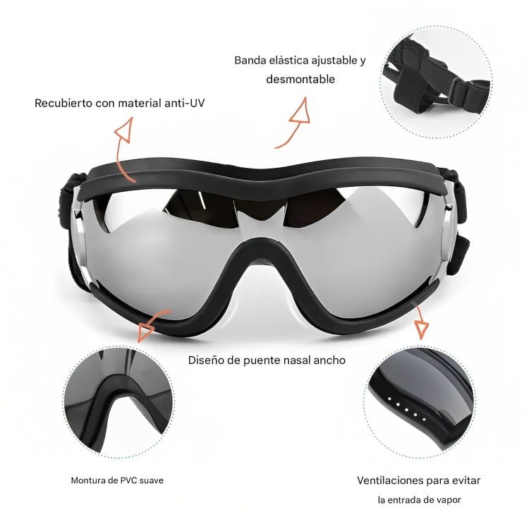 GAFAS DE SOL PARA PERRO ANTI-UV PROTECTOR DE OJOS AJUSTABLE - 5