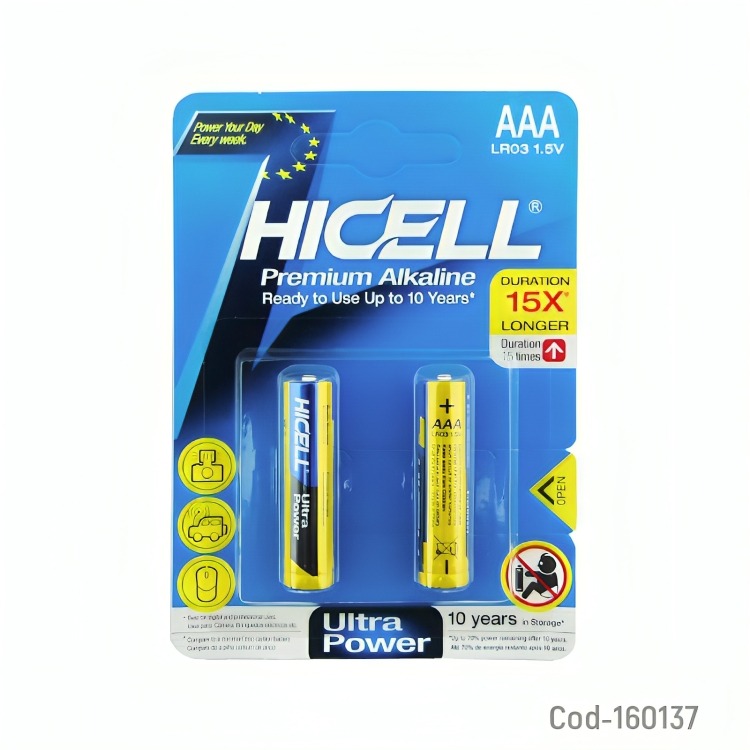 SET X6 PILA HICELL AAA PCS 1.5 VOLT ALKALINE EN BLISTER - 2