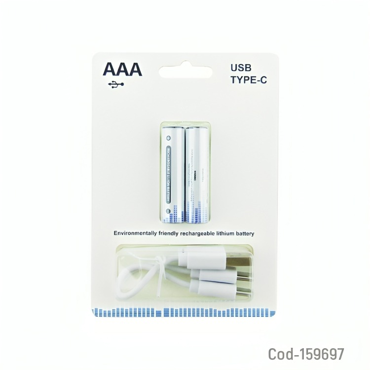 PILA RECARGABLE USB TYPE-C AA SET X 2 PCS 1.5 VOLT 2200 MWH - 2