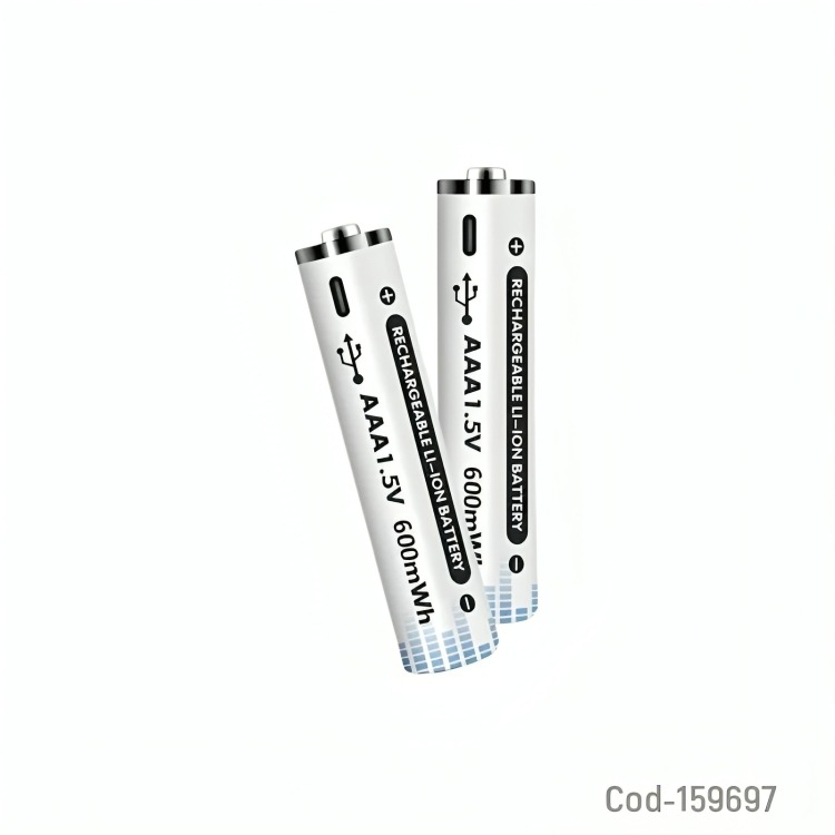 PILA RECARGABLE USB TYPE-C AAA SET X 2 PCS 1.5 VOLT 600 MWH - 2
