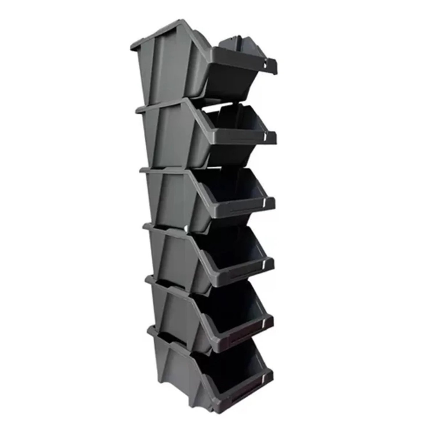 SET X 6 ORGANIZADORES APILABLE #10 / GRIS OSCURO – REYPLAST - 4
