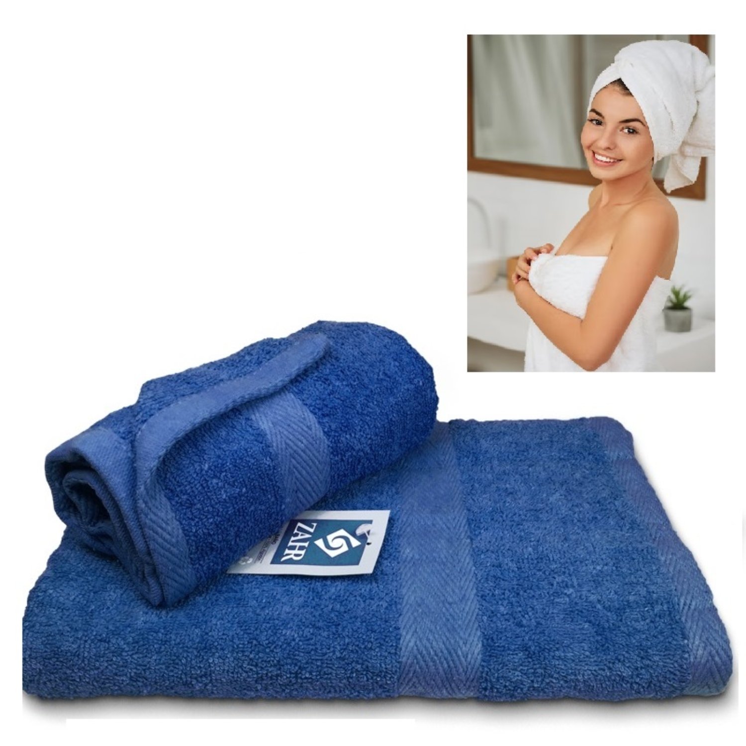 TOALLA DE BAÑO COLECCION 70×140 CM / AZUL – ZAHR - 2