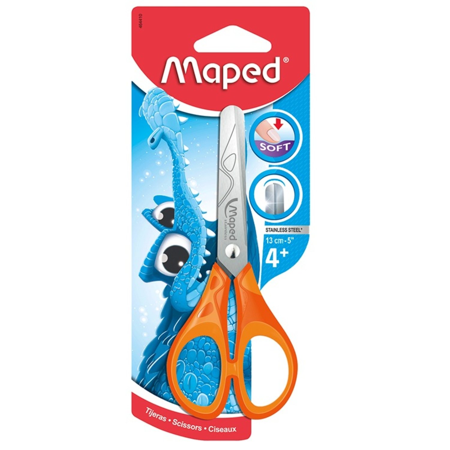 PACK X 4 TIJERA MANGO NARANJA SOFT 13 CM – MAPED - 2