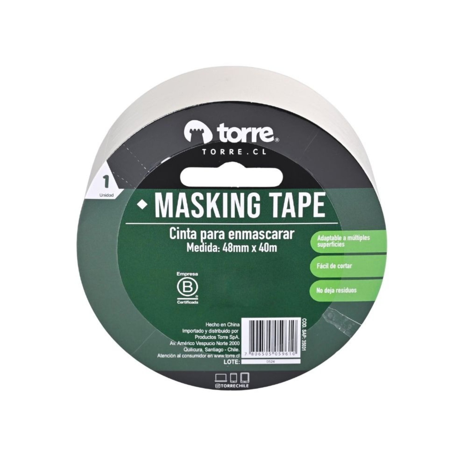 CINTA MASKING TAPE CREMA 48MM. X40M. – TORRE - 3