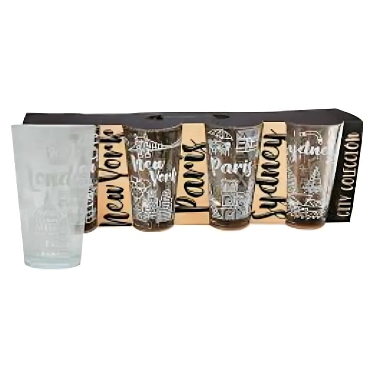 SET 4 VASOS CITY COLLECTION GLASSO - 1
