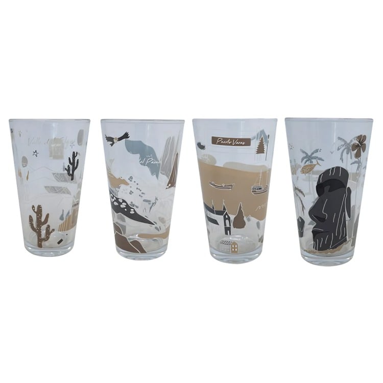 SET 4 VASOS CIUDADES DE CHILE COLLECTION GLASSO - 5